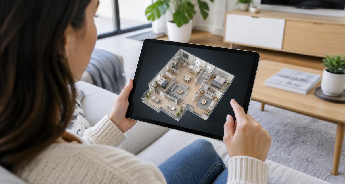 3D prohlídka nemovitosti Matterport na obrazovce počítače